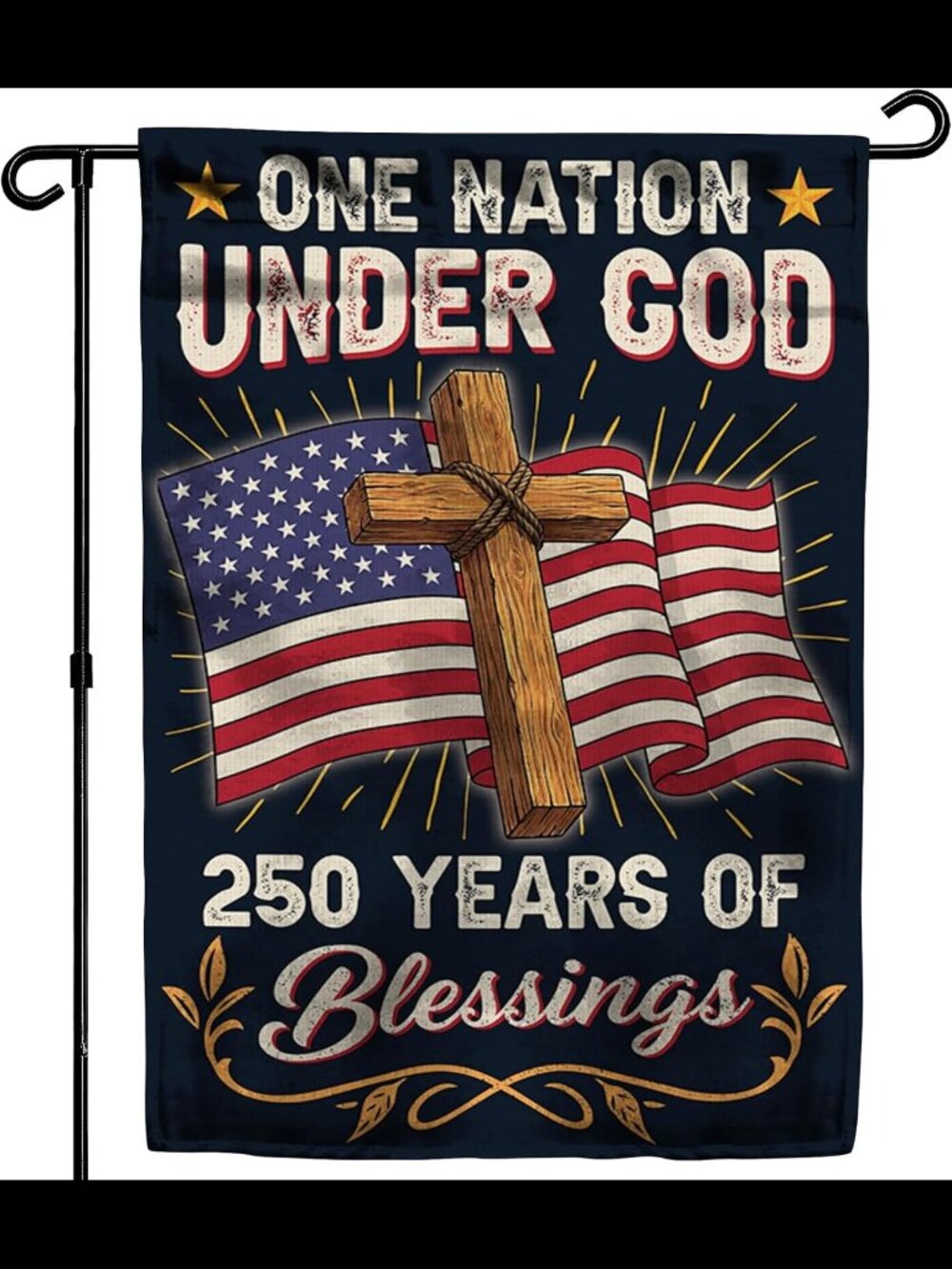 One Nation Under God 250 Years Of Blessings Garden Flags - Lot of 3